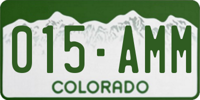 CO license plate 015AMM