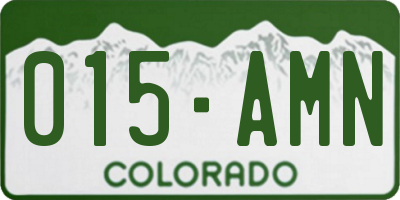 CO license plate 015AMN