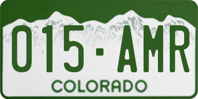 CO license plate 015AMR