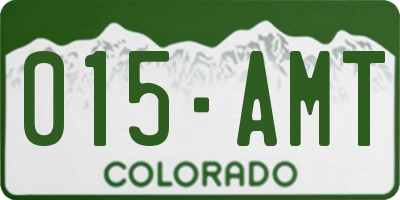 CO license plate 015AMT