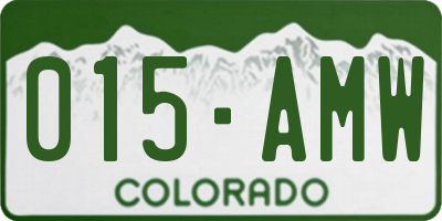 CO license plate 015AMW