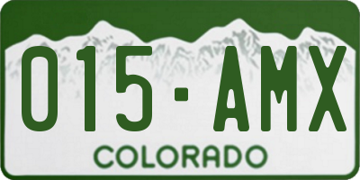 CO license plate 015AMX