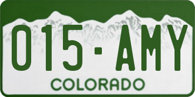 CO license plate 015AMY