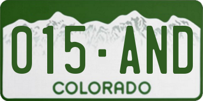 CO license plate 015AND