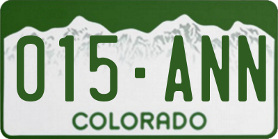 CO license plate 015ANN