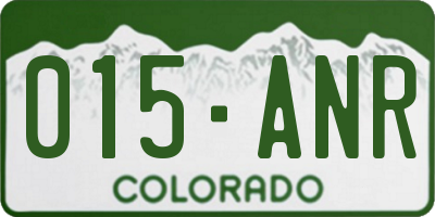 CO license plate 015ANR