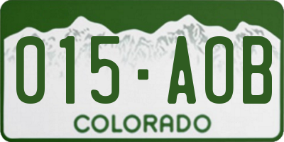 CO license plate 015AOB