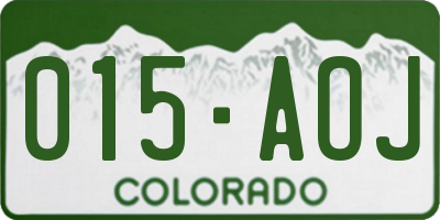 CO license plate 015AOJ