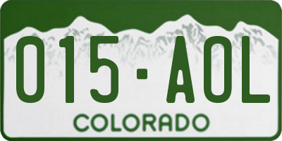 CO license plate 015AOL