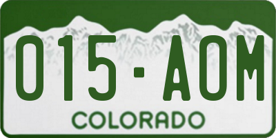 CO license plate 015AOM