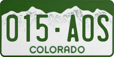 CO license plate 015AOS