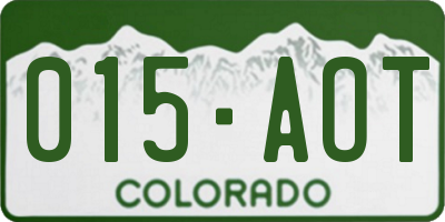 CO license plate 015AOT