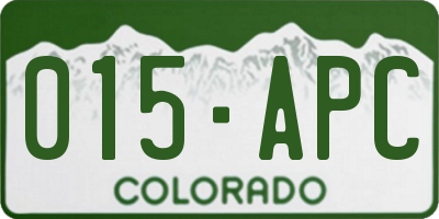 CO license plate 015APC