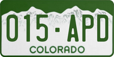 CO license plate 015APD