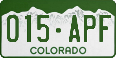 CO license plate 015APF