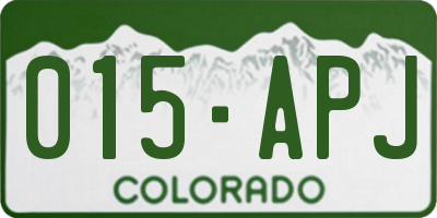 CO license plate 015APJ
