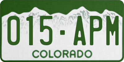 CO license plate 015APM