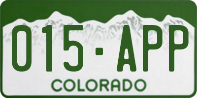 CO license plate 015APP