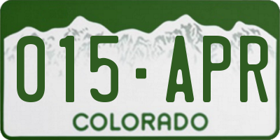 CO license plate 015APR