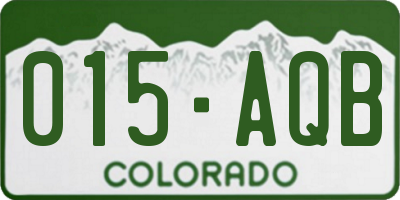 CO license plate 015AQB