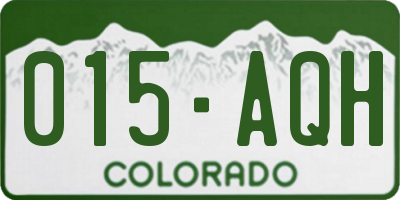 CO license plate 015AQH