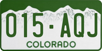 CO license plate 015AQJ