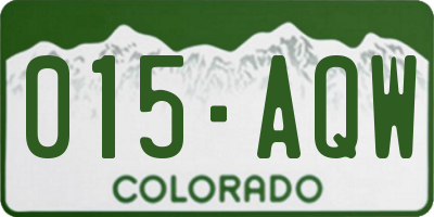CO license plate 015AQW
