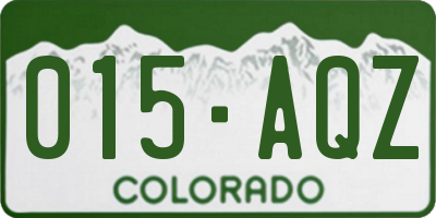 CO license plate 015AQZ