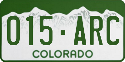 CO license plate 015ARC