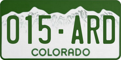CO license plate 015ARD