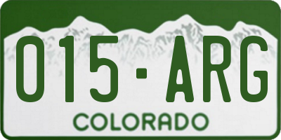CO license plate 015ARG