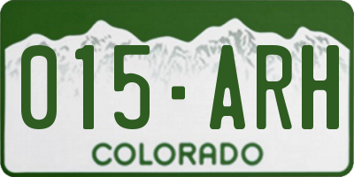 CO license plate 015ARH