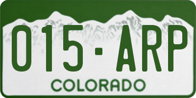 CO license plate 015ARP