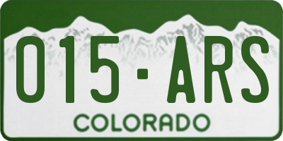 CO license plate 015ARS