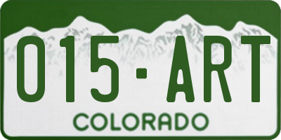 CO license plate 015ART