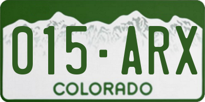 CO license plate 015ARX