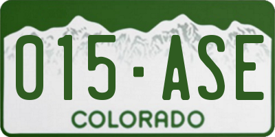 CO license plate 015ASE
