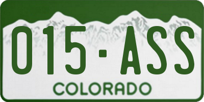 CO license plate 015ASS