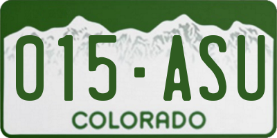 CO license plate 015ASU