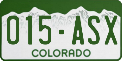 CO license plate 015ASX