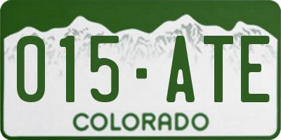 CO license plate 015ATE