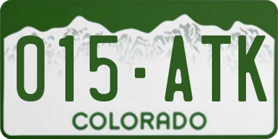 CO license plate 015ATK