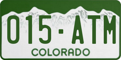 CO license plate 015ATM