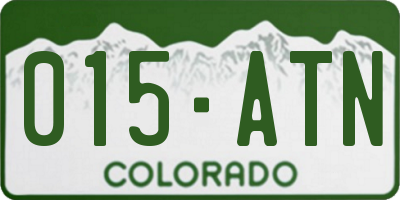 CO license plate 015ATN