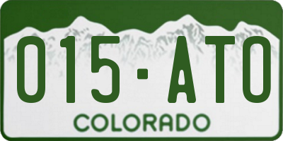 CO license plate 015ATO