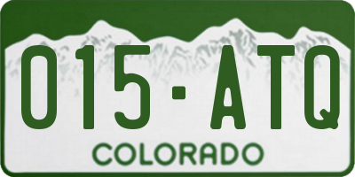 CO license plate 015ATQ