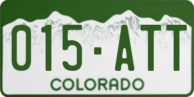 CO license plate 015ATT