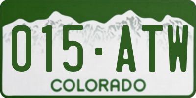 CO license plate 015ATW