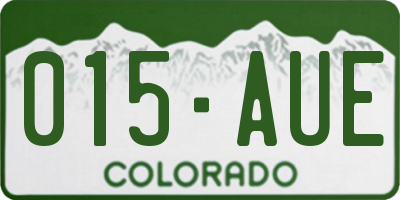 CO license plate 015AUE