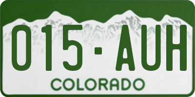 CO license plate 015AUH